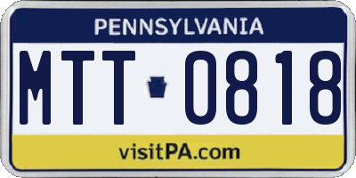 PA license plate MTT0818