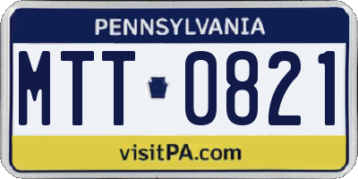 PA license plate MTT0821