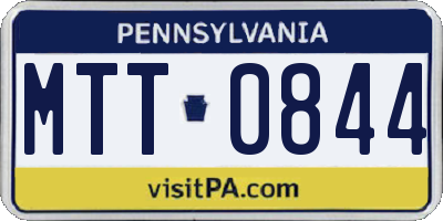 PA license plate MTT0844