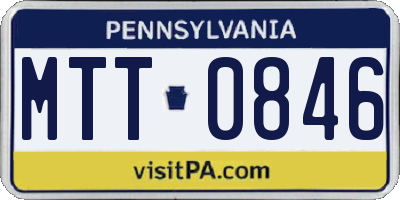 PA license plate MTT0846