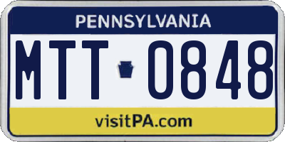 PA license plate MTT0848