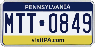 PA license plate MTT0849