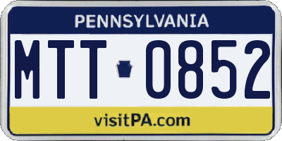 PA license plate MTT0852