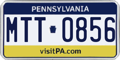 PA license plate MTT0856