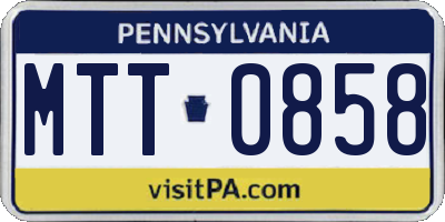 PA license plate MTT0858