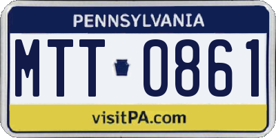 PA license plate MTT0861