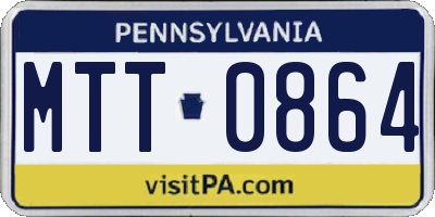 PA license plate MTT0864