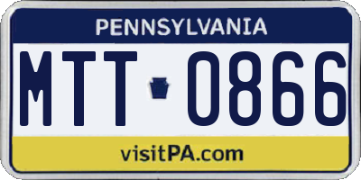 PA license plate MTT0866