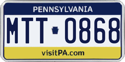 PA license plate MTT0868