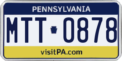 PA license plate MTT0878