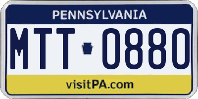 PA license plate MTT0880