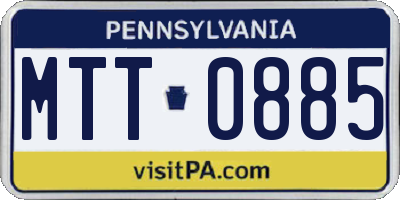 PA license plate MTT0885