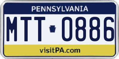 PA license plate MTT0886
