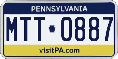 PA license plate MTT0887