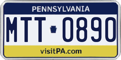 PA license plate MTT0890