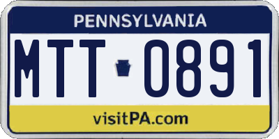 PA license plate MTT0891