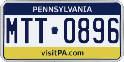 PA license plate MTT0896