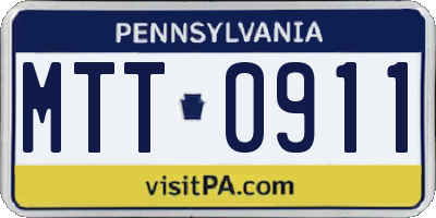 PA license plate MTT0911