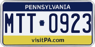 PA license plate MTT0923