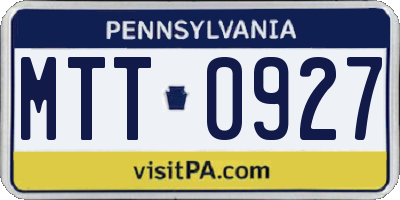 PA license plate MTT0927