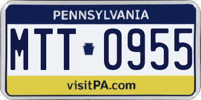 PA license plate MTT0955