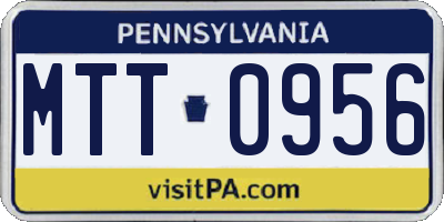 PA license plate MTT0956