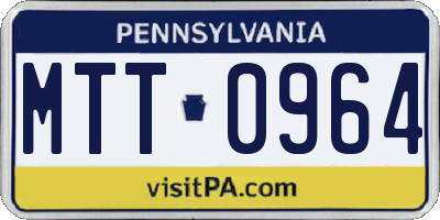 PA license plate MTT0964