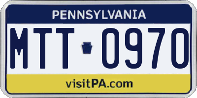 PA license plate MTT0970