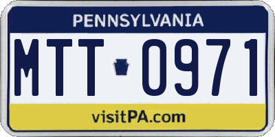 PA license plate MTT0971