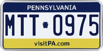 PA license plate MTT0975