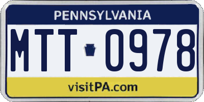 PA license plate MTT0978