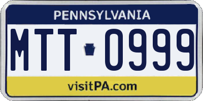 PA license plate MTT0999