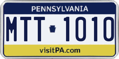 PA license plate MTT1010