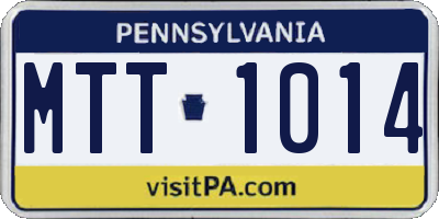 PA license plate MTT1014