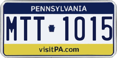 PA license plate MTT1015