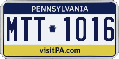 PA license plate MTT1016