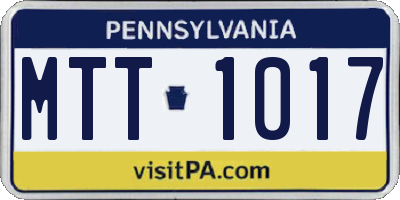 PA license plate MTT1017