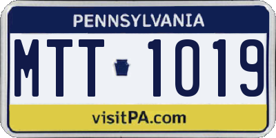 PA license plate MTT1019