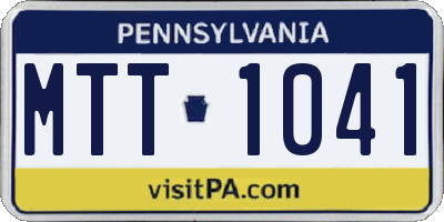PA license plate MTT1041