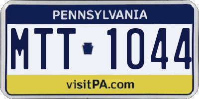 PA license plate MTT1044