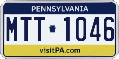 PA license plate MTT1046