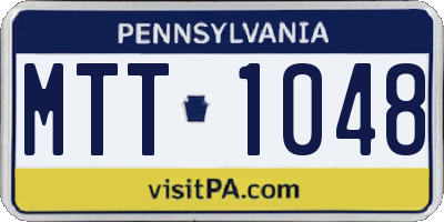 PA license plate MTT1048
