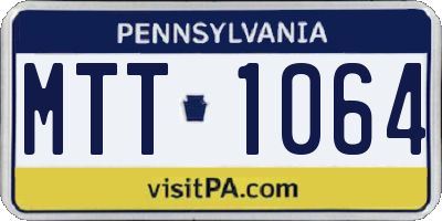 PA license plate MTT1064