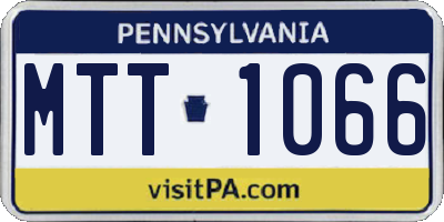 PA license plate MTT1066