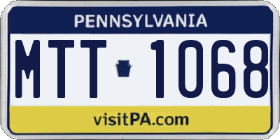 PA license plate MTT1068