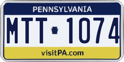 PA license plate MTT1074