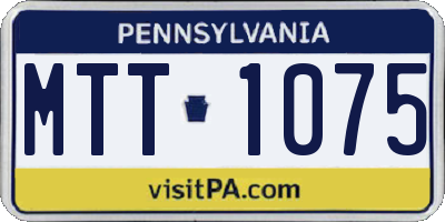 PA license plate MTT1075
