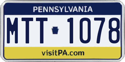 PA license plate MTT1078