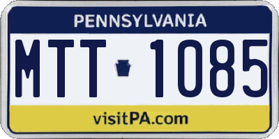 PA license plate MTT1085