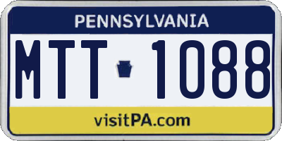 PA license plate MTT1088